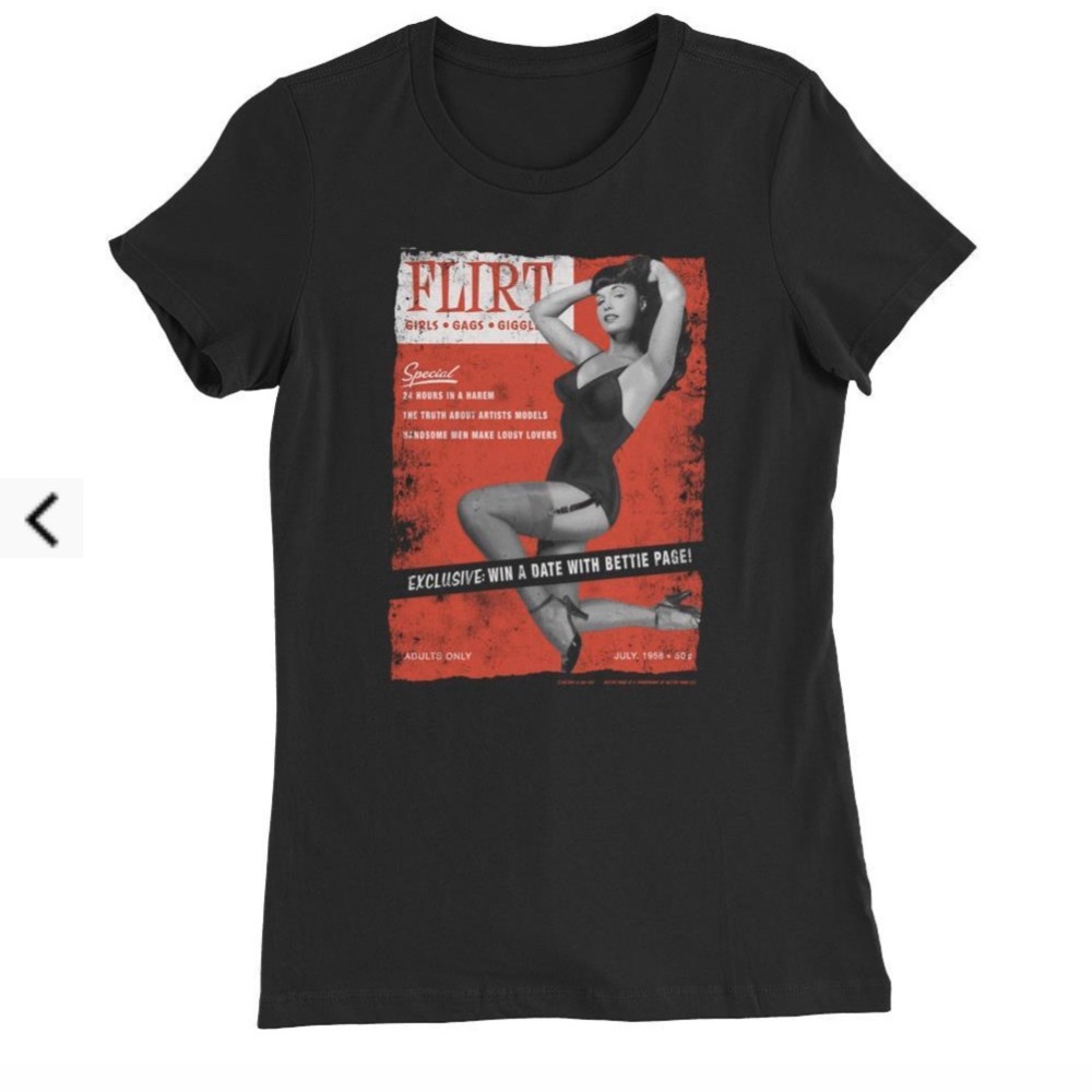 Retro-a-Go-Go Betty Page Flirt Women’s Tee